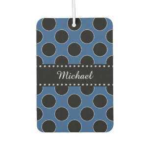 Dots seamless pattern black & contour car air freshener