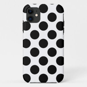 Dots seamless pattern black + your back iPhone 11 case
