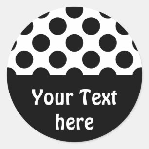 Dots seamless pattern black + your back classic round sticker