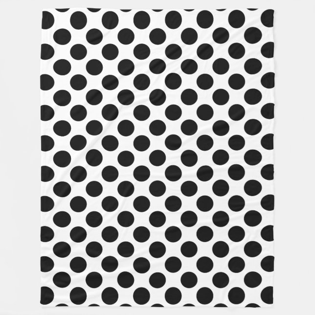 Dots seamless pattern black + your back fleece blanket (Front)