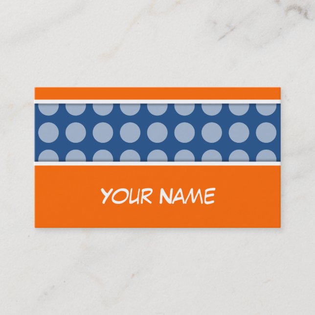 Dots seamless pattern white transp. + your backgr. business card (Front)