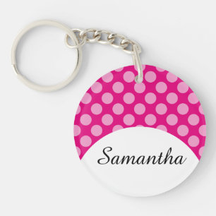 Dots seamless pattern white transp. + your backgr. key ring