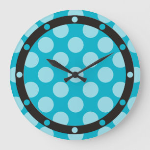 Dots seamless pattern white transp. + your backgr. large clock