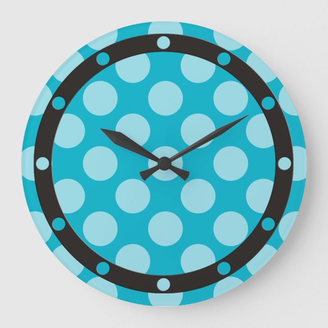 Dots seamless pattern white transp. + your backgr. large clock (Front)