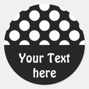 Dots seamless pattern white + your backgr. classic round sticker