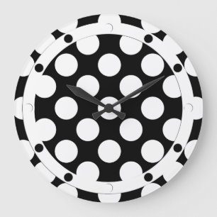 Dots seamless pattern white + your backgr. large clock