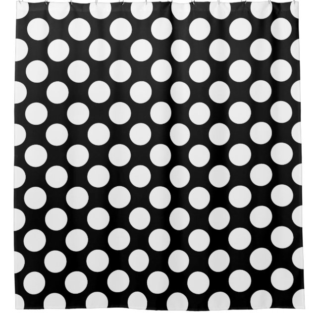 Dots seamless pattern white + your backgr. shower curtain (Front)