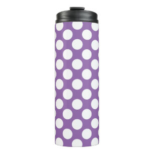 Dots seamless pattern white + your backgr. thermal tumbler