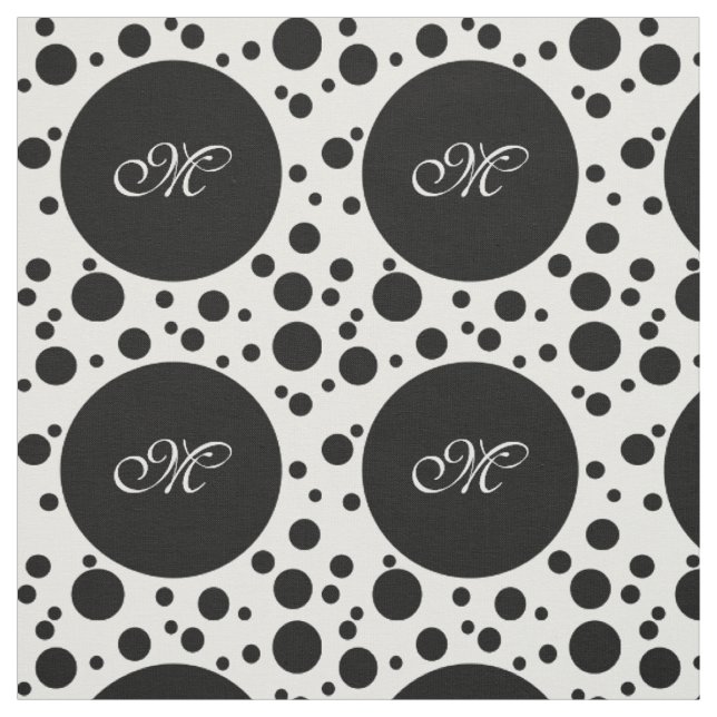 Dots Shower black + your background & ideas Fabric (Swatch)