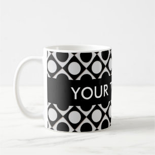 Dots & Squares / black white + your ideas Coffee Mug