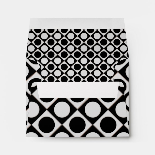 Dots & Squares / black white + your ideas Envelope (Back (Bottom))
