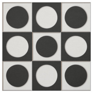 Dots & Squares / black white + your ideas Fabric