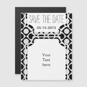Dots & Squares / black white + your ideas Magnetic Invitation