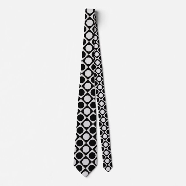 Dots & Squares / black white + your ideas Tie (Front)
