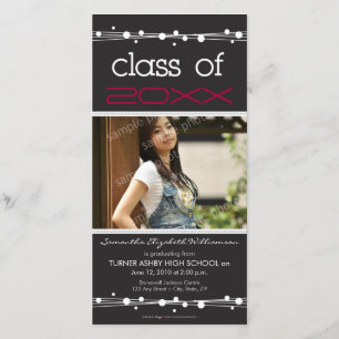 Dots & Straw Graduation Photo Announcement: black Announcement