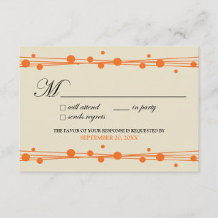 Dots & Straw RSVP Card (ivory/orange)