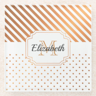Dots & Stripes Glass Coaster