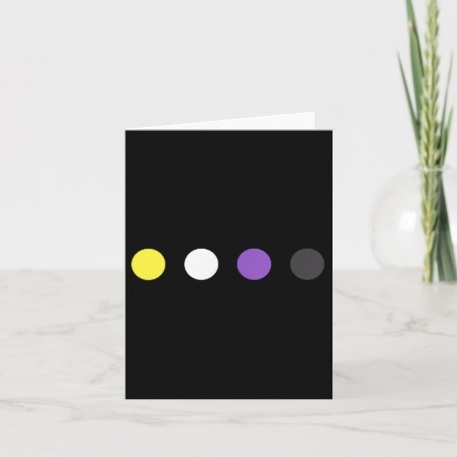 Dots Subtle Nonbinary Flag Enby Pride Trans Lgbtq  Card (Front)