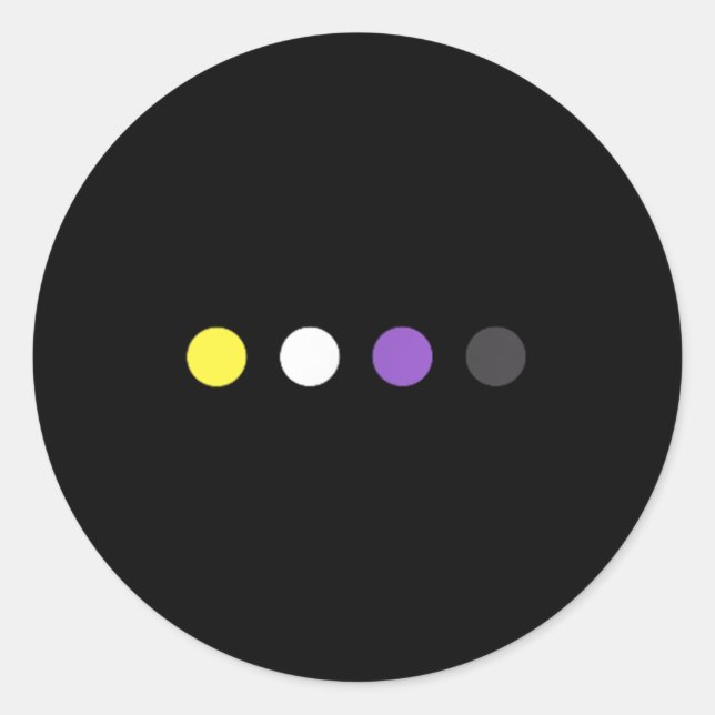 Dots Subtle Nonbinary Flag Enby Pride Trans Lgbtq  Classic Round Sticker (Front)