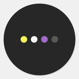 Dots Subtle Nonbinary Flag Enby Pride Trans Lgbtq  Classic Round Sticker