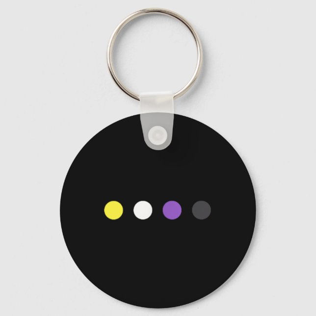 Dots Subtle Nonbinary Flag Enby Pride Trans Lgbtq  Key Ring (Front)