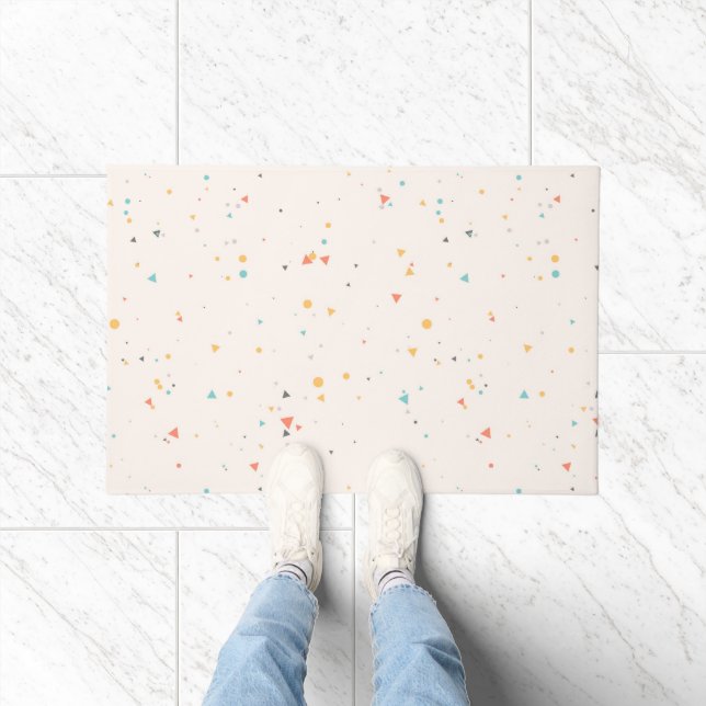 Dots & Triangle Confetti Pattern Doormat (Indoor)