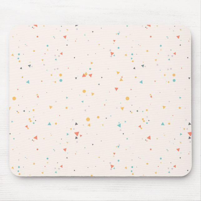 Dots & Triangle Confetti Pattern Mouse Mat (Front)