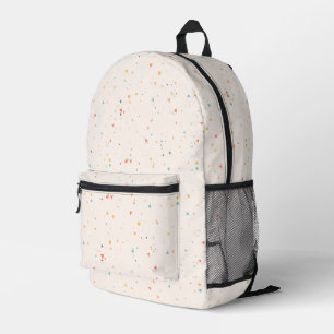 Dots & Triangle Confetti Pattern Printed Backpack