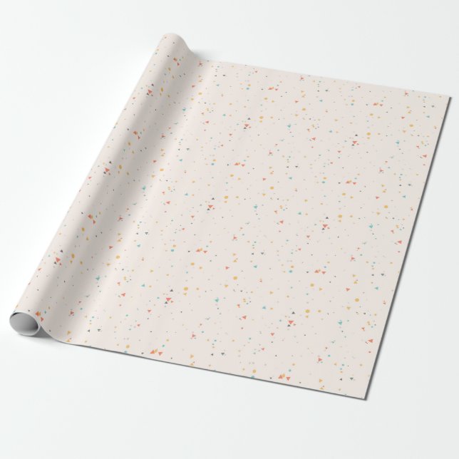Dots & Triangle Confetti Pattern Wrapping Paper (Unrolled)