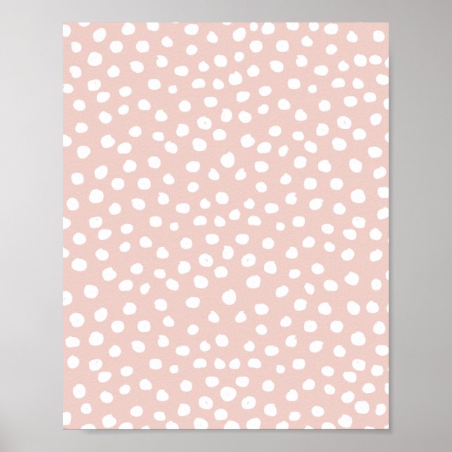 Dots Wild Animal Print Blush Pink And White Spots (Front)