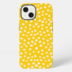 Dots Wild Animal Print Yellow And White Spots iPhone 13 Case