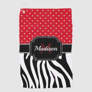 Dots & Zebra Print Golf Towel