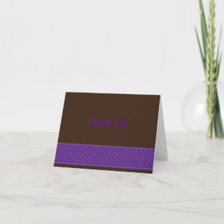 DotStrip Notecard-Violet/Brown Thank You Card