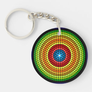 Dotted Abstract Mandala Art Design-65904 Key Ring