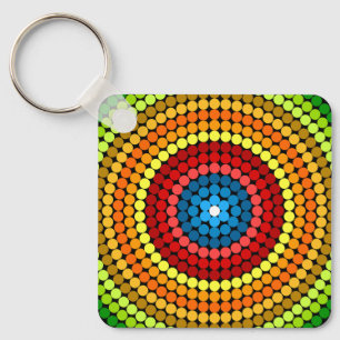Dotted Abstract Mandala Art Design-65904 Key Ring