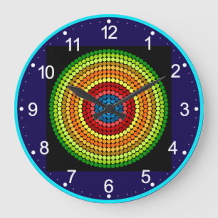 Dotted Abstract Mandala Art Design-65904 Large Clock