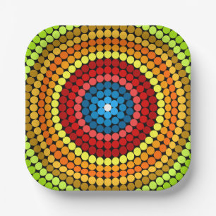 Dotted Abstract Mandala Art Design-65904 Paper Plate