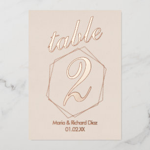 Dotted Border Pressed  Foil Table Number