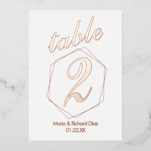 Dotted Border Pressed  Foil Table Number