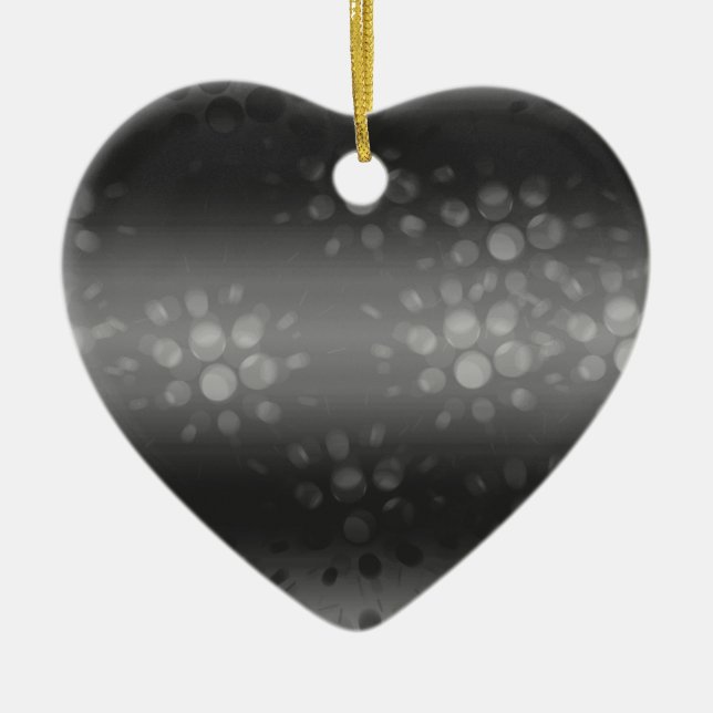 Dotted Bursts Pattern - Black, Grey, White Ceramic Tree Decoration (Front)