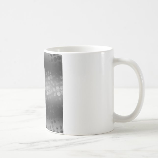 Dotted Bursts Pattern - Black, Grey, White Coffee Mug (Right)