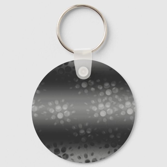 Dotted Bursts Pattern - Black, Grey, White Key Ring (Front)