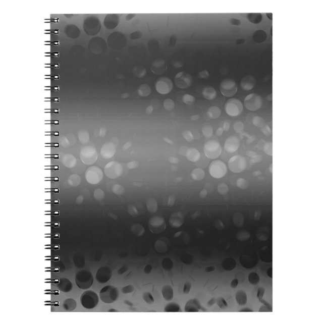 Dotted Bursts Pattern - Black, Grey, White Notebook (Front)
