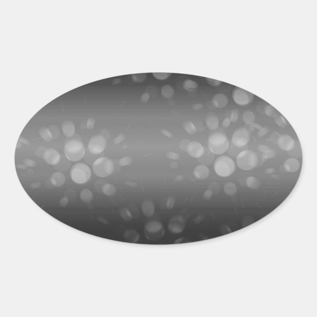 Dotted Bursts Pattern - Black, Grey, White Oval Sticker (Front)