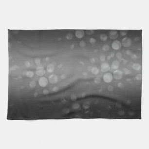 Dotted Bursts Pattern - Black, Grey, White Tea Towel