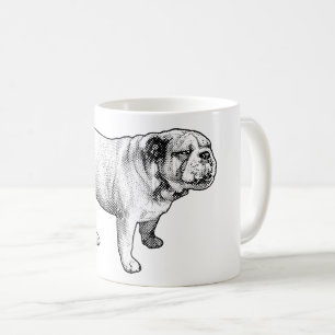 dotted calm, bulldog joy coffee mug