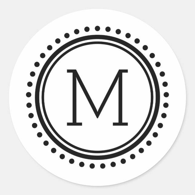 Dotted Circle Family Monogram Stickers (Front)
