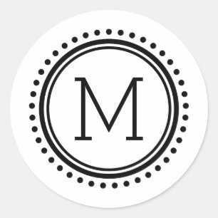Dotted Circle Family Monogram Stickers