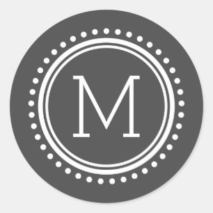 Dotted Circle Family Monogram Stickers