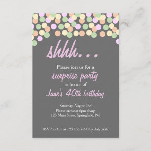 Dotted Confetti Shhh... Surprise Party! Invitation